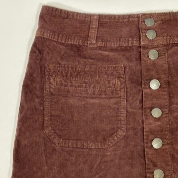 Free People Brown Joanie Corduroy Mini Skirt-27 - Picture 4 of 7